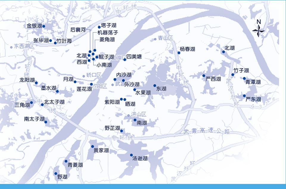 武汉湖泊分布图图片